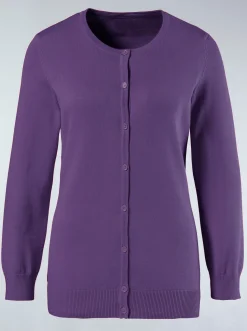Basics| Strickjacke aus reiner Baumwolle lila