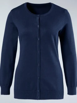 Basics| Strickjacke aus reiner Baumwolle marine