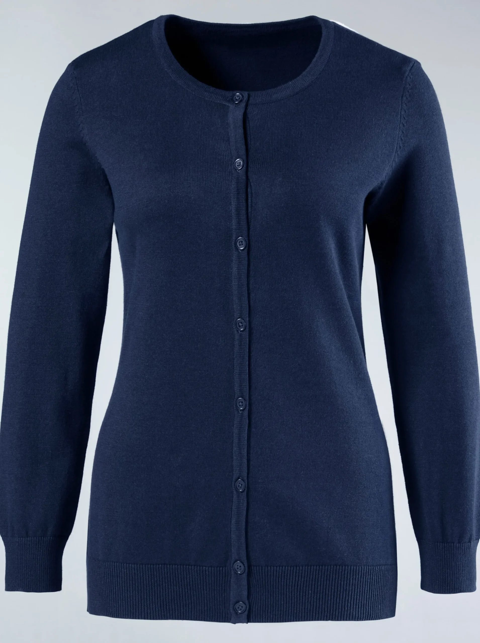 Basics| Strickjacke aus reiner Baumwolle marine