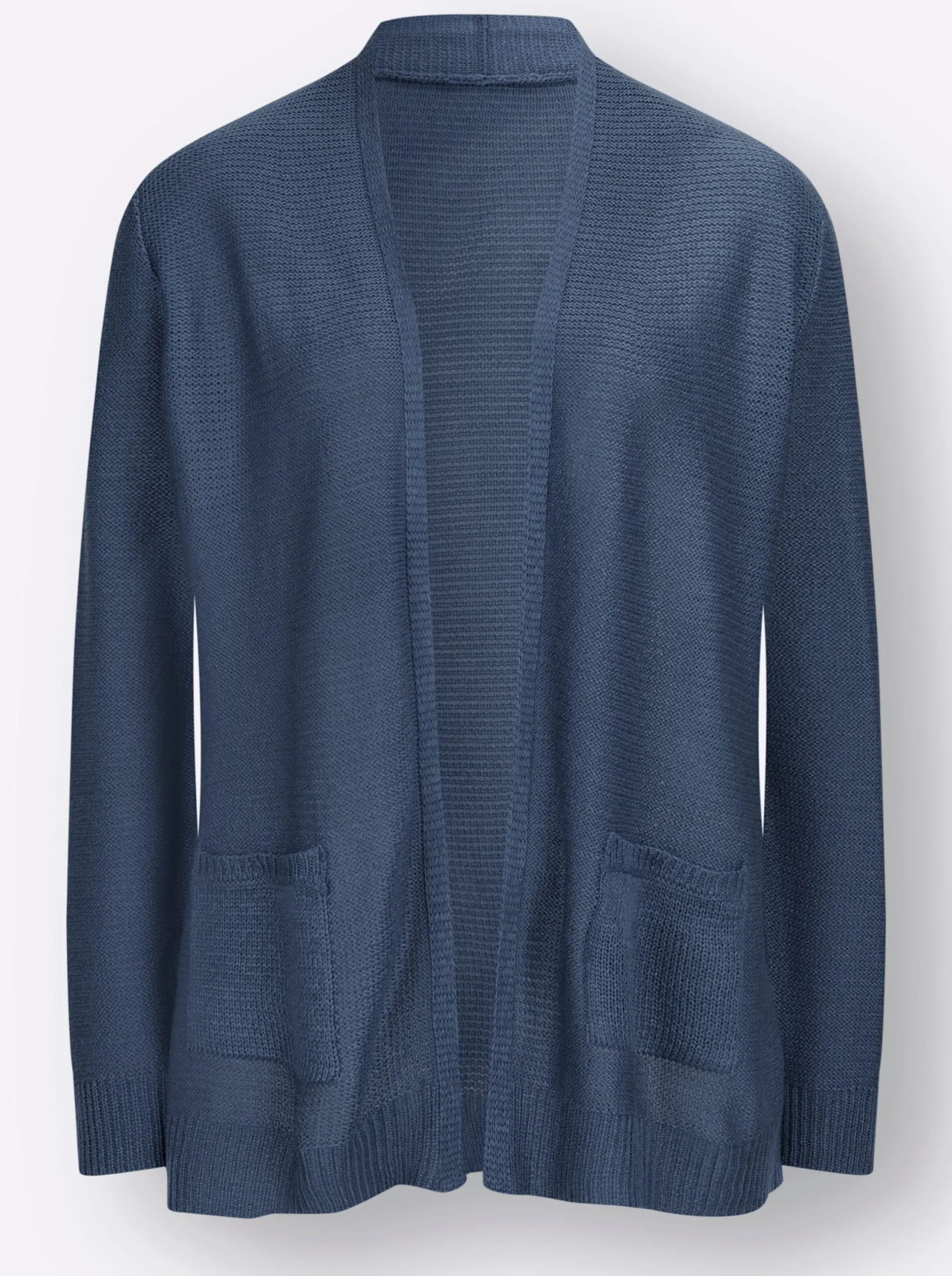 Strickjacken| Strickjacke im Linksstrick-Muster rauchblau