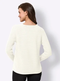 Strickjacken|heine Strickjacke in dezentem Glanz ecru