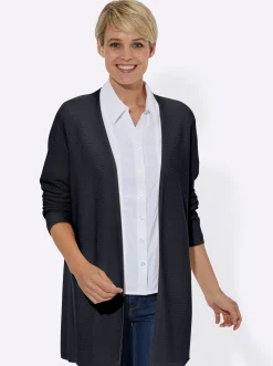 Strickjacken| Strickjacke in modisch längerer Schnittform marine