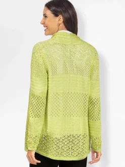 Strickjacken| Strickjacke mit Ajour-Muster pistazie