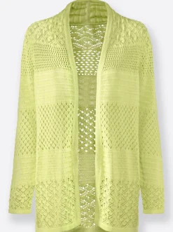 Strickjacken| Strickjacke mit Ajour-Muster pistazie