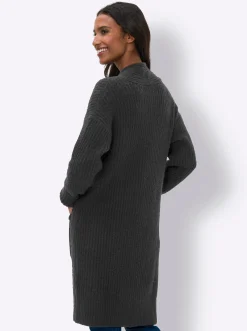 Strickjacken|heine Strickjacke mit aufgesetzten Taschen schwarz