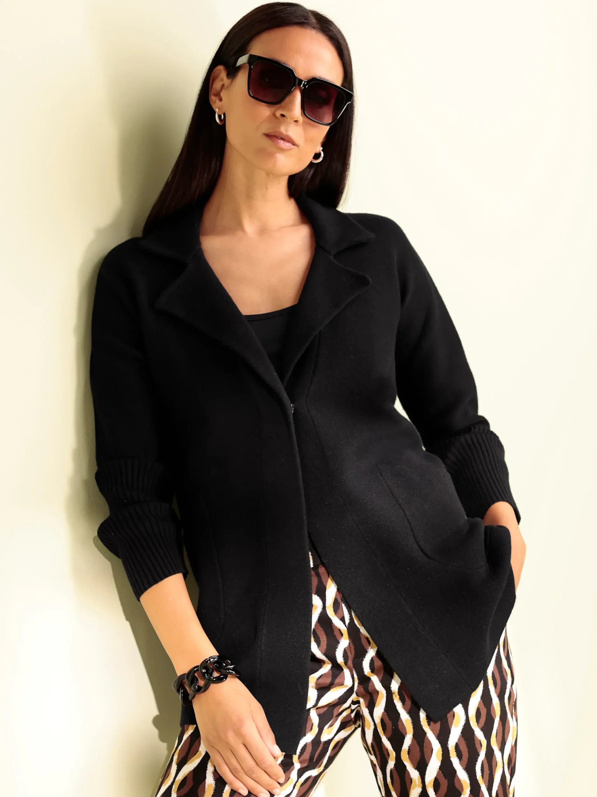 Strickjacken|heine Strickjacke mit Fledermausärmeln schwarz