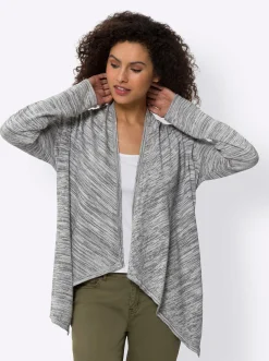 Strickjacken|heine Strickjacke mit Schalkragen grau-meliert