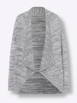 Strickjacken|heine Strickjacke mit Schalkragen grau-meliert