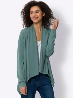 Strickjacken|heine Strickjacke mit Schalkragen jade