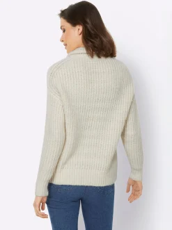 Strickjacken|heine Strickjacke mit variablem Kragen champagner-meliert