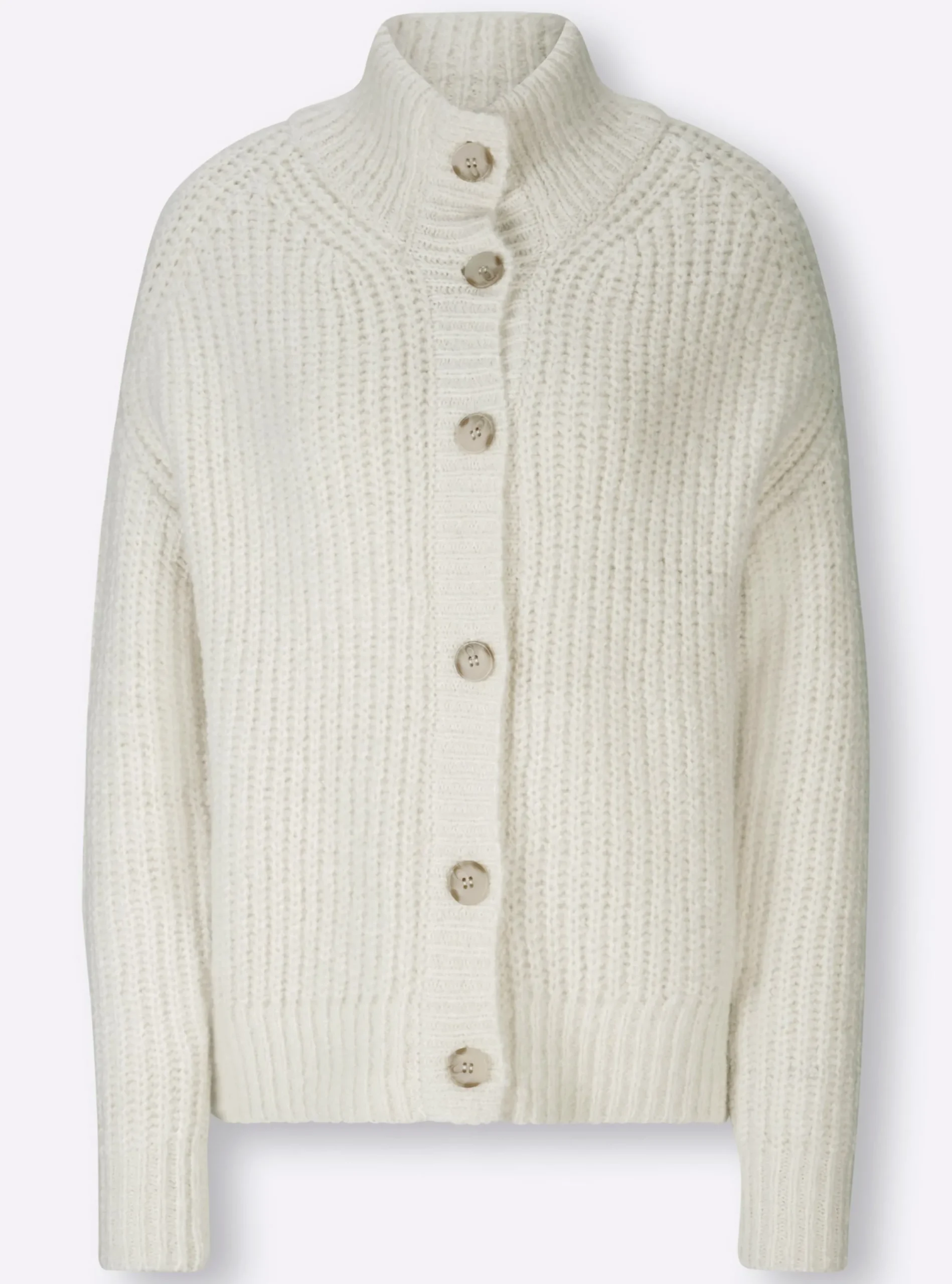 Strickjacken|heine Strickjacke mit variablem Kragen champagner-meliert