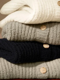 Strickjacken|heine Strickjacke mit variablem Kragen champagner-meliert