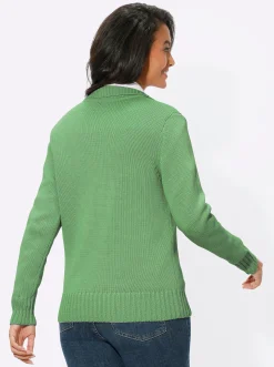 Strickjacken| Strickjacke mit 2-Wege-Reißverschluss apfel