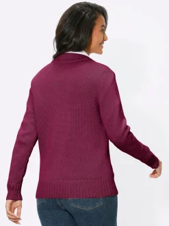 Strickjacken| Strickjacke mit 2-Wege-Reißverschluss fuchsia