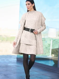 Strickjacken|heine Strickjacke ohne Verschluss sesam-champagner-meliert