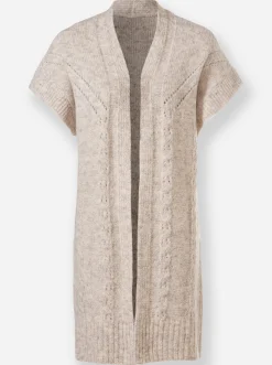 Strickjacken|heine Strickjacke ohne Verschluss sesam-champagner-meliert