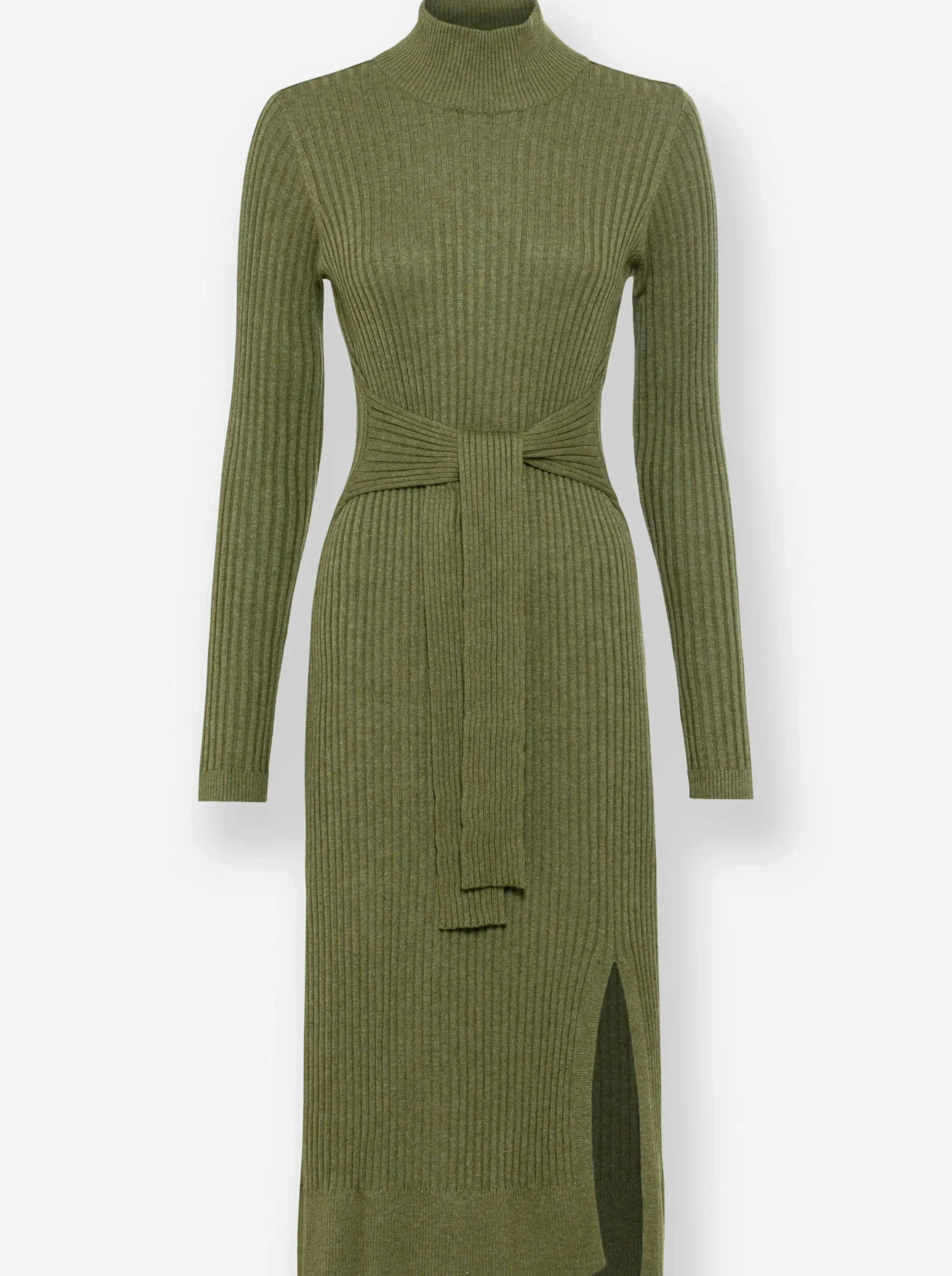 Kleider|heine Strickkleid oliv-champagner-meliert