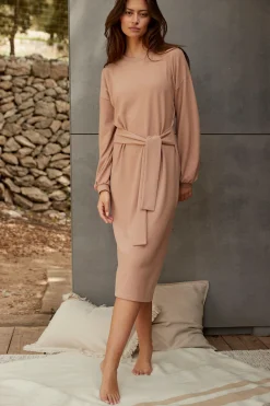 Kleider|LASCANA Strickkleid taupe
