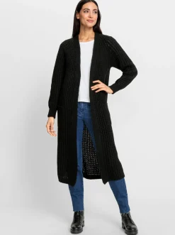 Strickjacken|heine Strickmantel schwarz