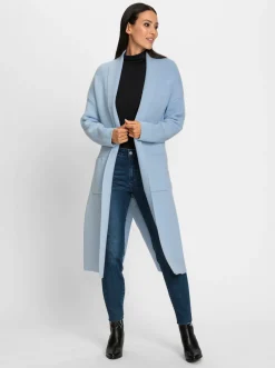 Strickjacken|heine Strickmantel hellblau