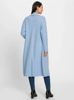 Strickjacken|heine Strickmantel hellblau