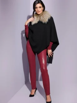 Strickjacken| Strickponcho schwarz