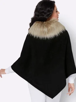 Strickjacken| Strickponcho schwarz