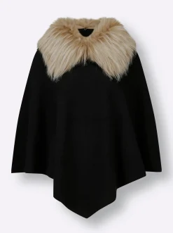 Strickjacken| Strickponcho schwarz