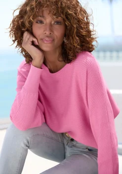 Strandmode|Vivance Strickpullover beere