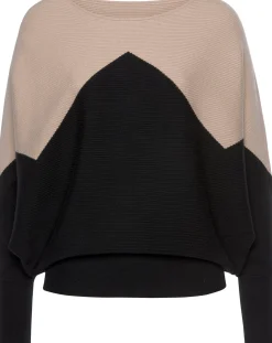 Strandmode|Pullover|LASCANA Strickpullover sand-schwarz