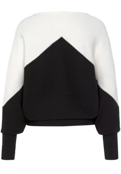 Strandmode|Pullover|LASCANA Strickpullover weiß-schwarz