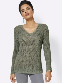 Pullover| Strickpullover grün