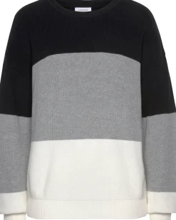 Strandmode|LASCANA Strickpullover schwarz-grau-creme