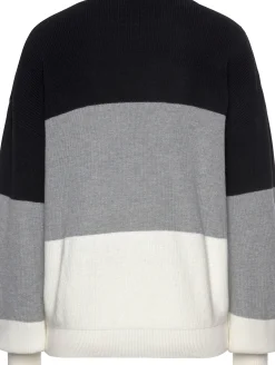 Strandmode|LASCANA Strickpullover schwarz-grau-creme