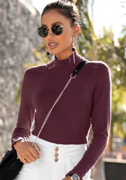 Strandmode|LASCANA Strickpullover brombeer/burgunder