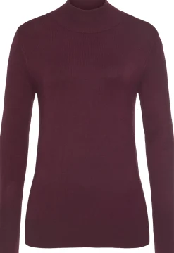 Strandmode|LASCANA Strickpullover brombeer/burgunder