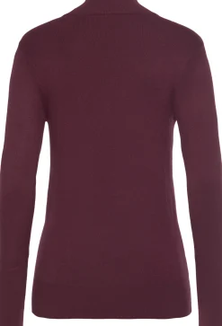 Strandmode|LASCANA Strickpullover brombeer/burgunder