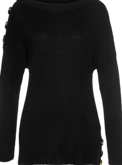 Pullover|LASCANA Strickpullover schwarz