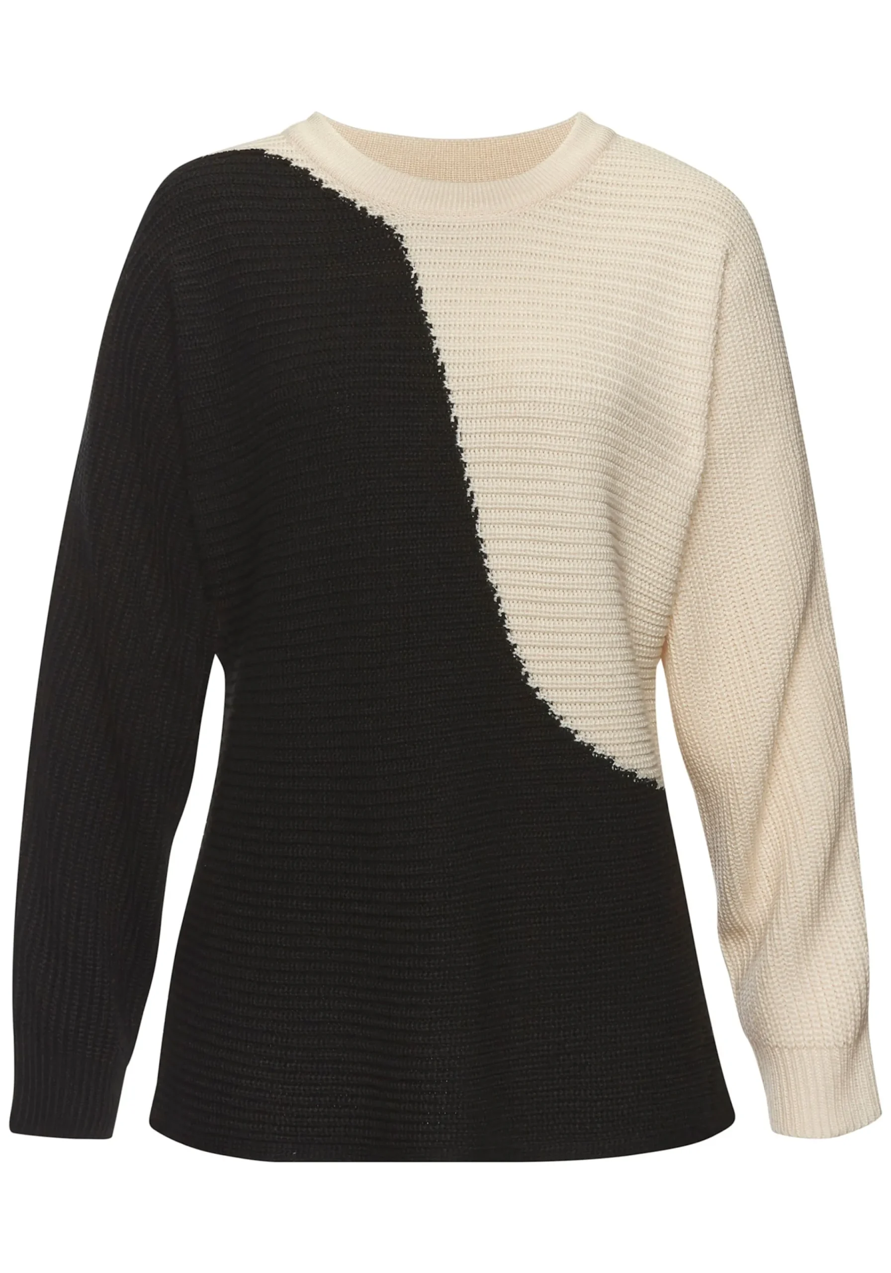 Strandmode|Pullover|Vivance Strickpullover beige-schwarz