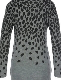 Strandmode|Pullover|LASCANA Strickpullover grau-meliert-leo