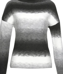 Strandmode|Vivance Strickpullover schwarz-weiß-grau