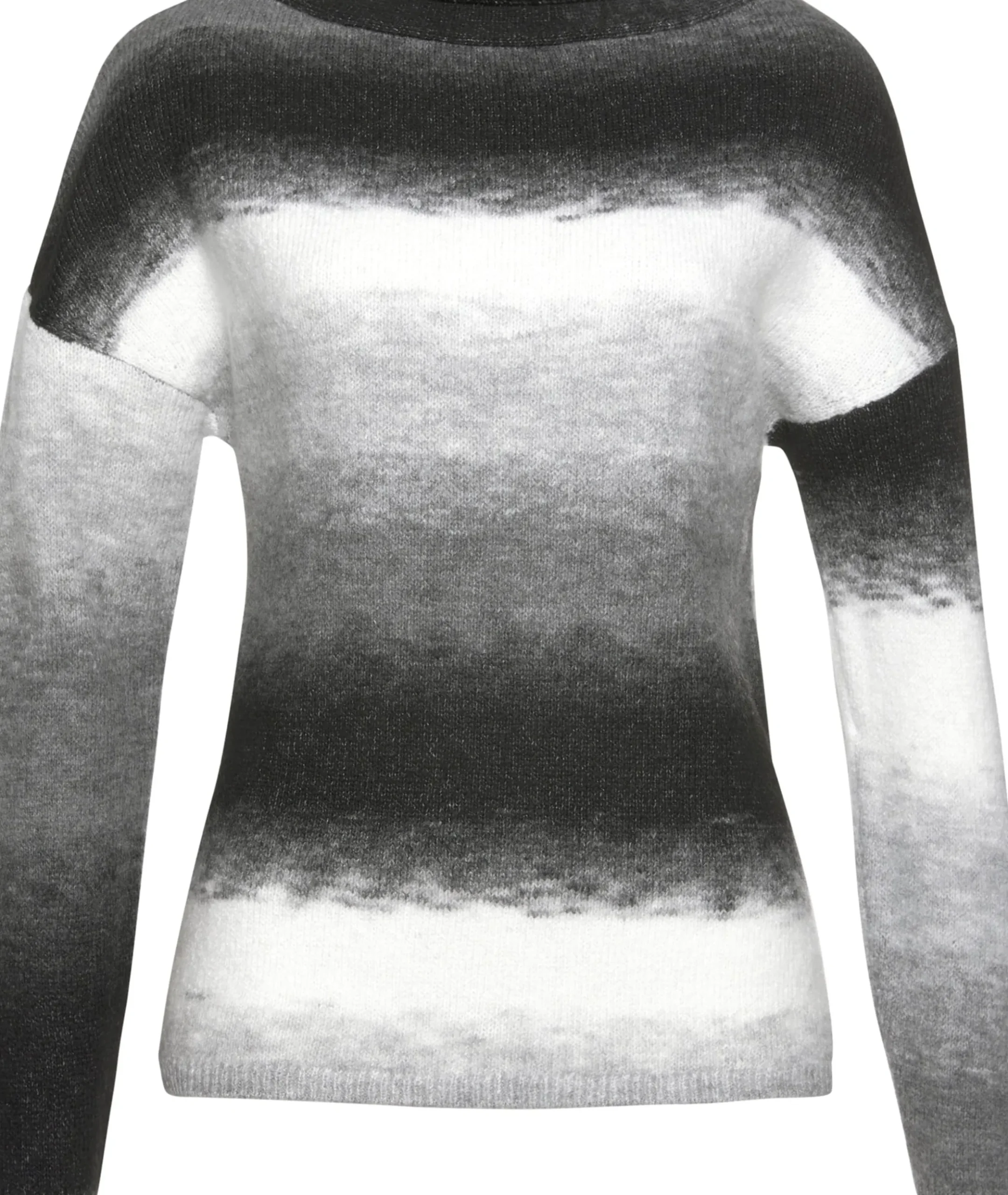 Strandmode|Vivance Strickpullover schwarz-weiß-grau