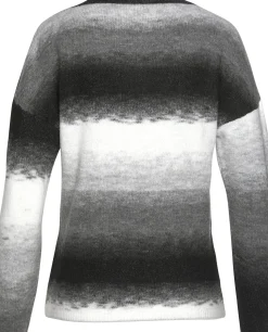 Strandmode|Vivance Strickpullover schwarz-weiß-grau