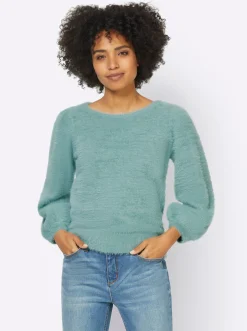Pullover|heine Strickpullover aus Flauschgarn kalkmint