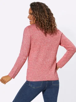 Pullover| Strickpullover aus Melangegarn koralle-meliert