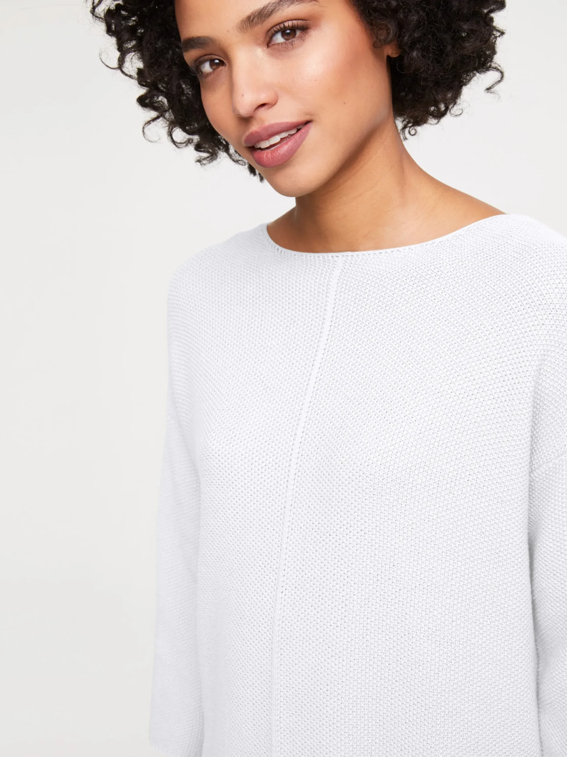 Strandmode|Pullover|heine Strickpullover mit Effekt-Strick weiß