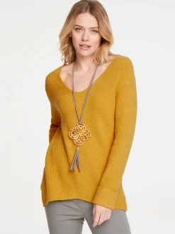 Basics|Pullover|heine Strickpullover mit V-Ausschnitt mais