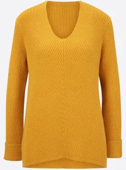 Basics|Pullover|heine Strickpullover mit V-Ausschnitt mais
