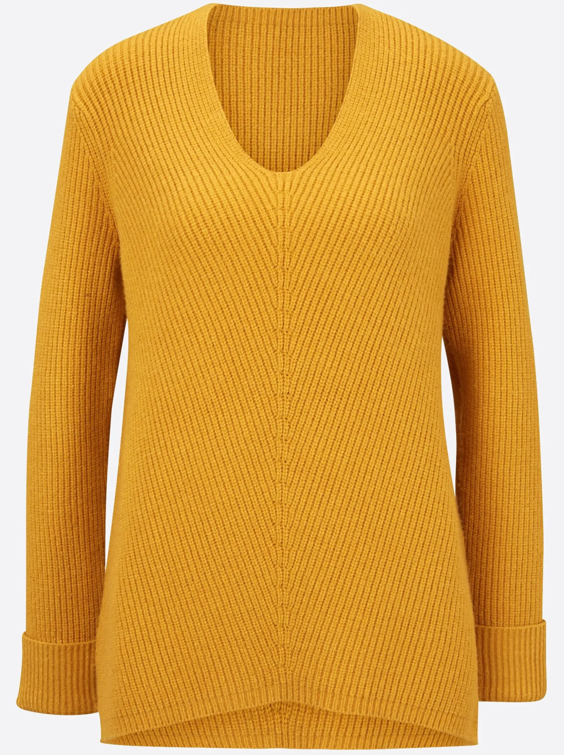 Basics|Pullover|heine Strickpullover mit V-Ausschnitt mais