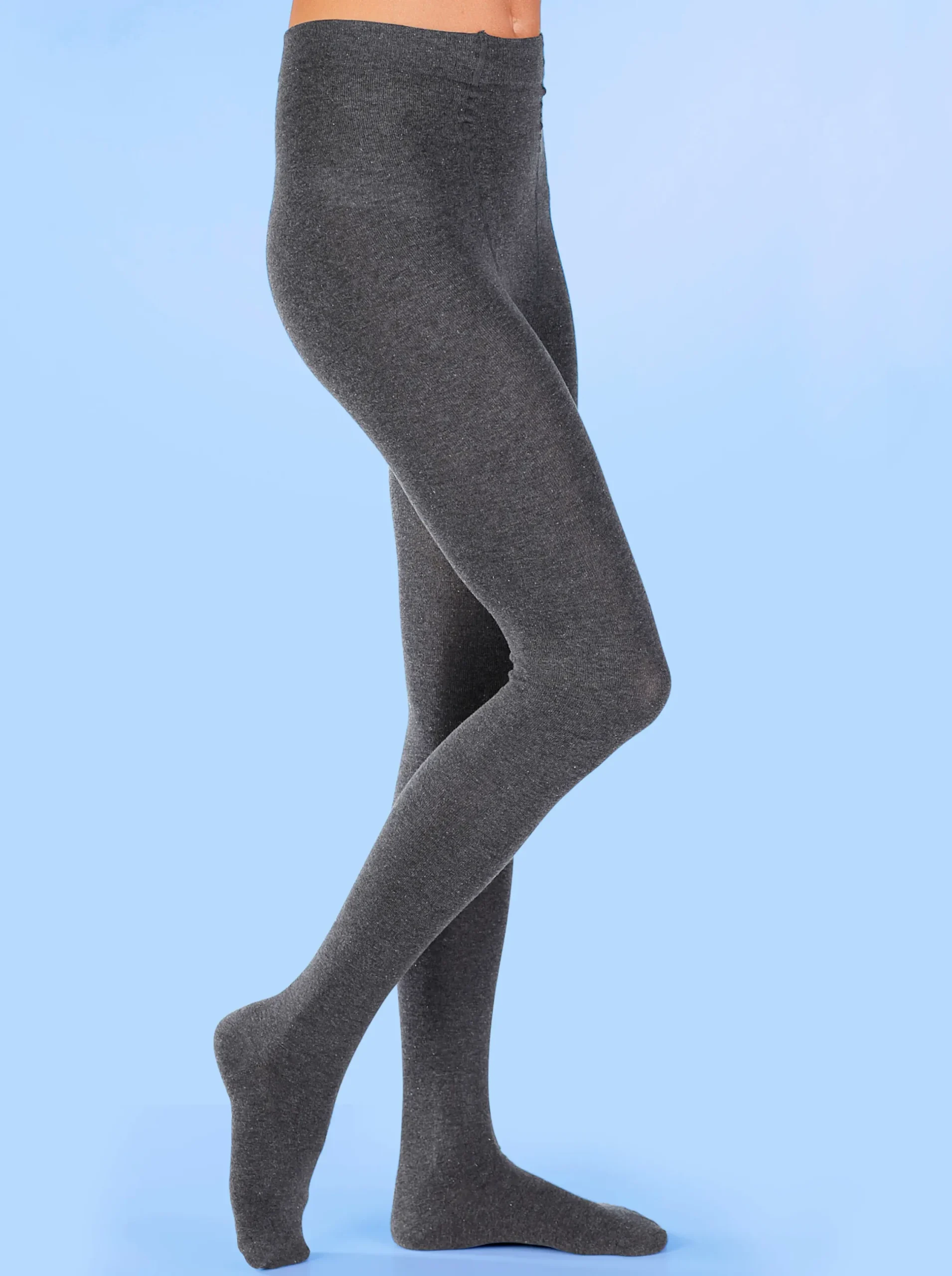 Strümpfe & Socken|Hudson Strick-Strumpfhose grau-meliert